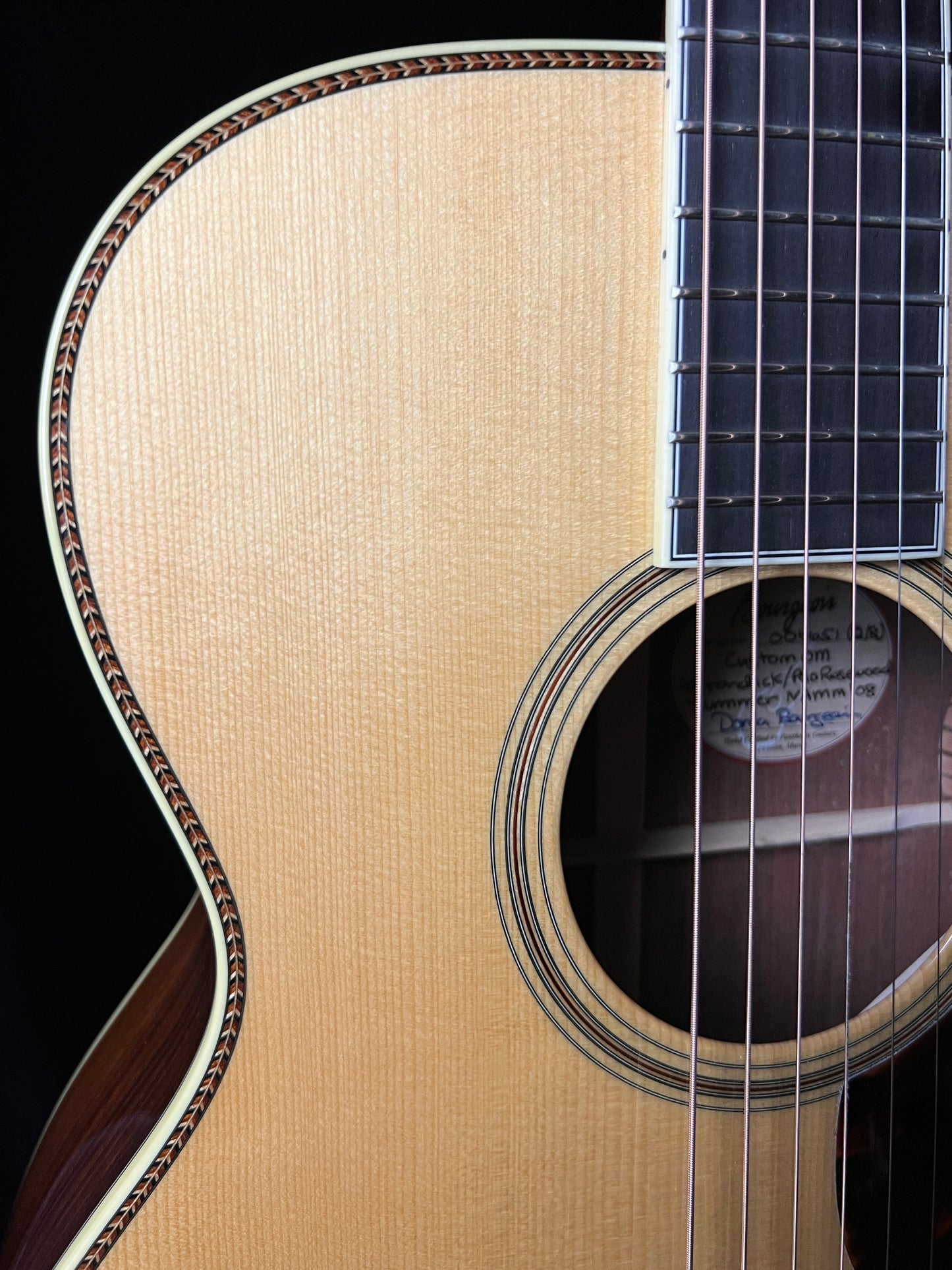 SOLD - Bourgeois Custom OM Summer NAMM 2008 Collection Adirondack Spruce / Pao Rosewood Acoustic Guitar - Consignment