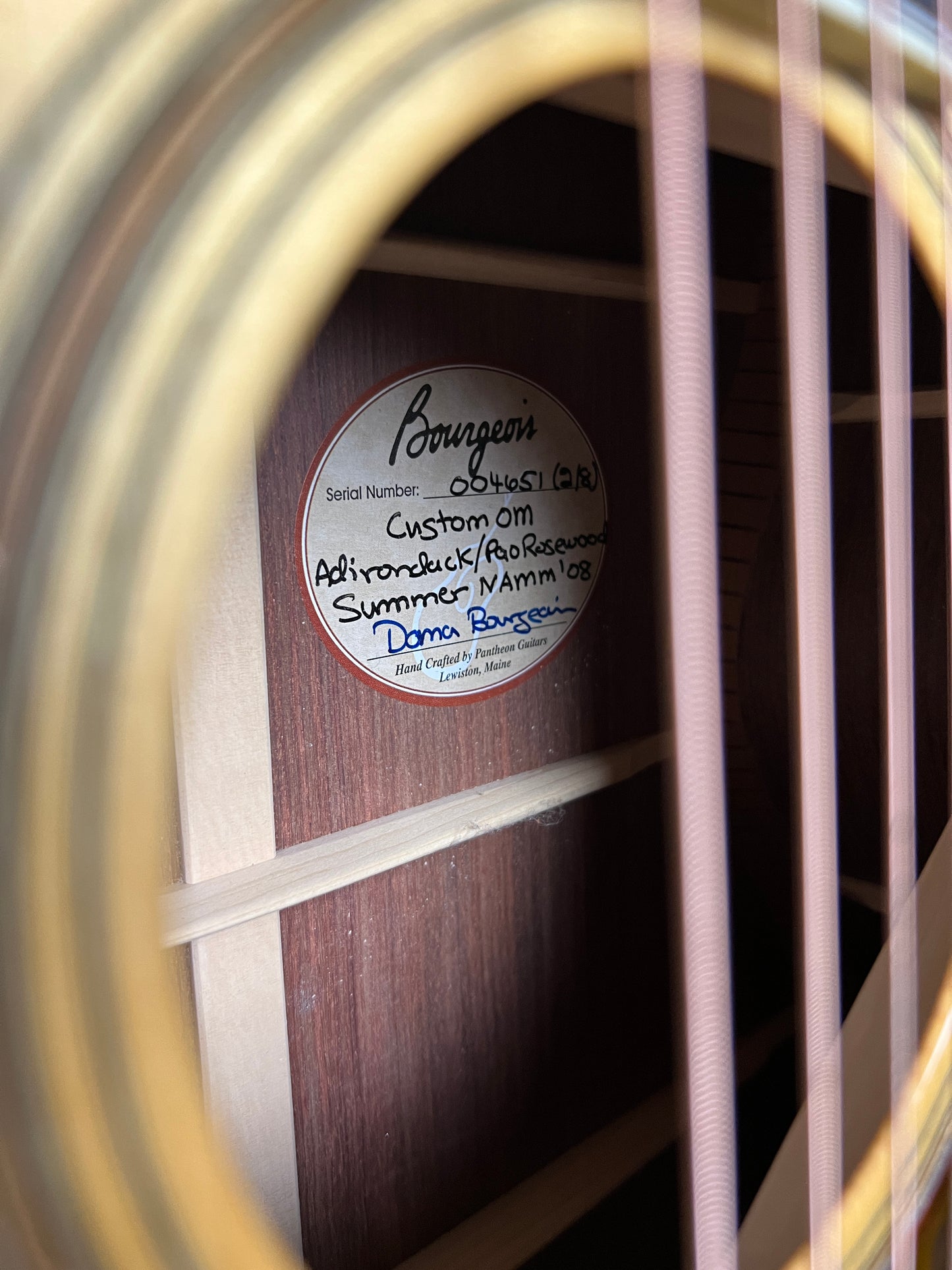 SOLD - Bourgeois Custom OM Summer NAMM 2008 Collection Adirondack Spruce / Pao Rosewood Acoustic Guitar - Consignment