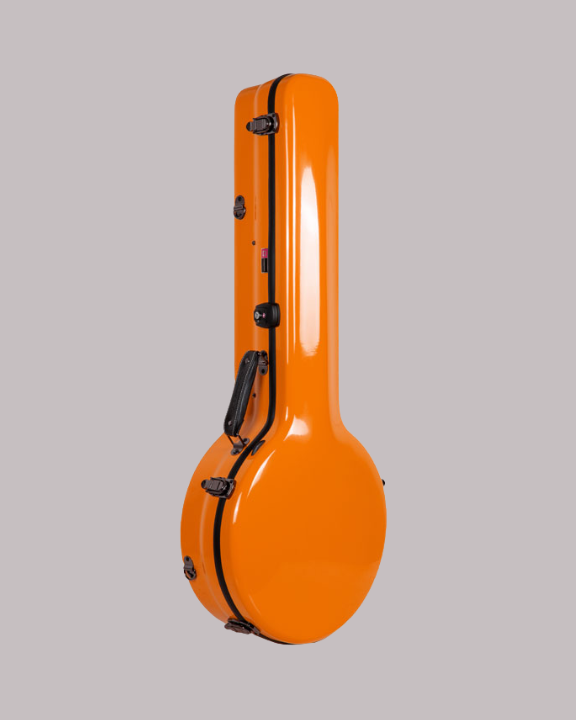 Crossrock Fiberglass Mastertone Banjo Case Slim Style Orange - New