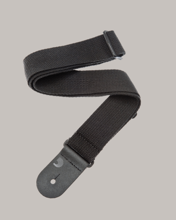 D'Addario Natural Cotton Guitar Strap - Black