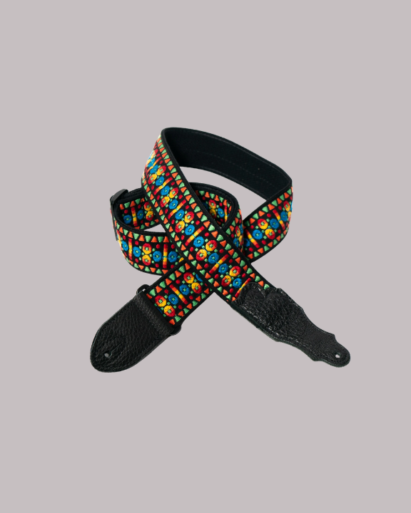 Franklin Strap Retro Folk Weave Guitar Strap - Blue/Orange