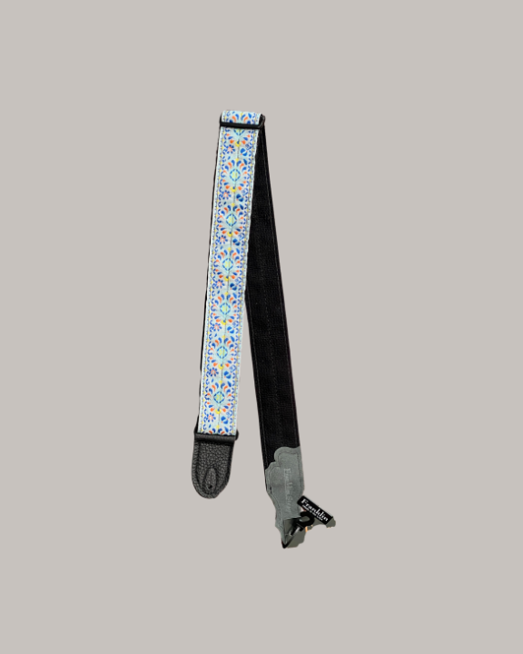 Franklin Strap Retro Folk Weave Guitar Strap - Light Blue