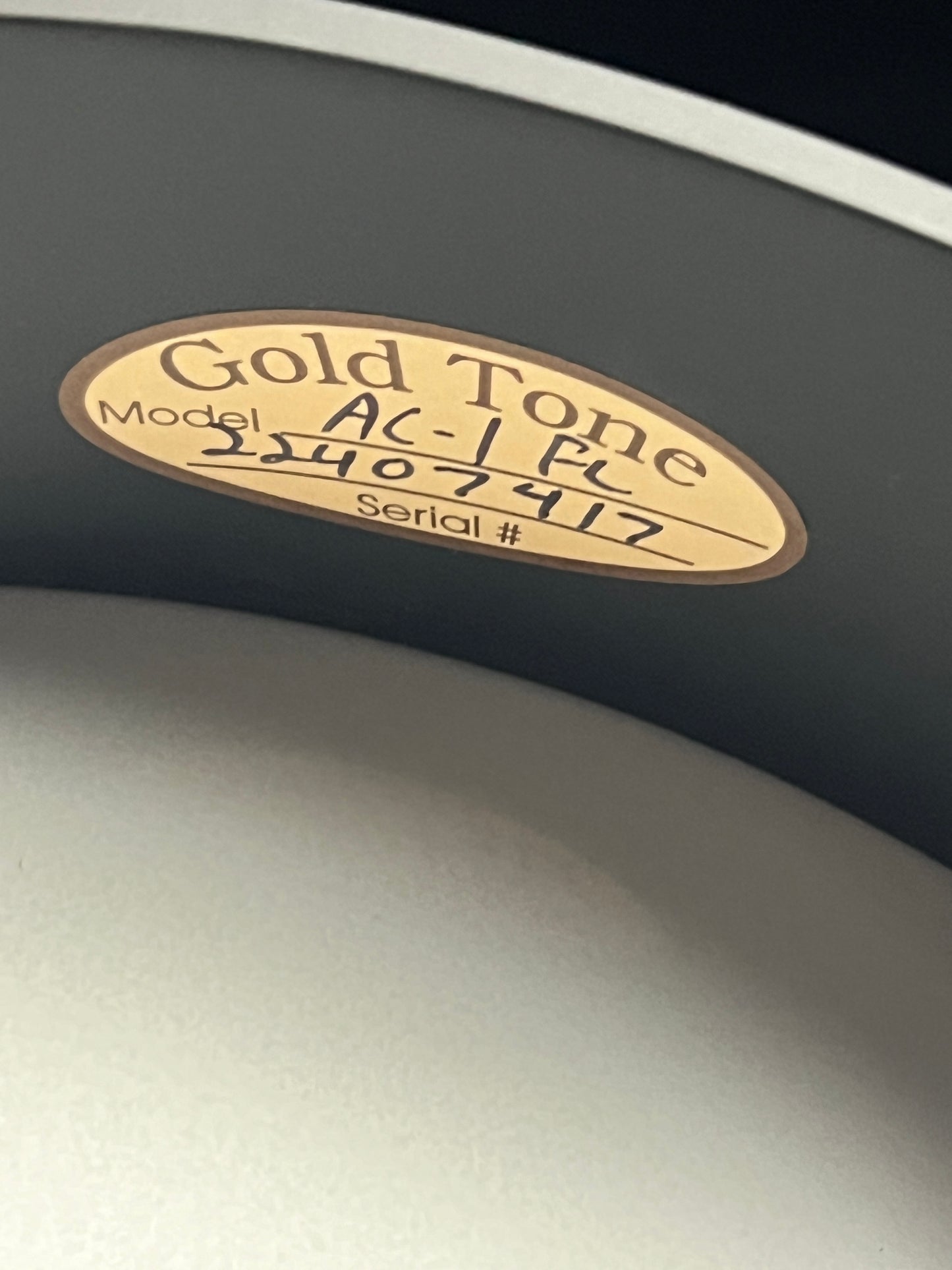 Gold Tone AC-1FL Fretless Acoustic Composite 5-String Openback Banjo - New