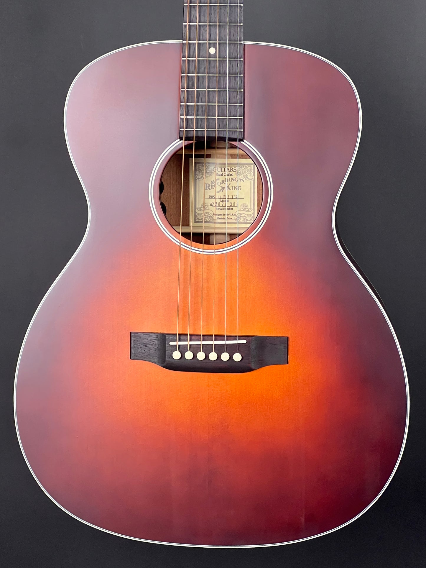 SOLD - Recording King Series 11 All Solid 000 Acoustic/Electric Guitar ROS-11-FE3-TBR - New