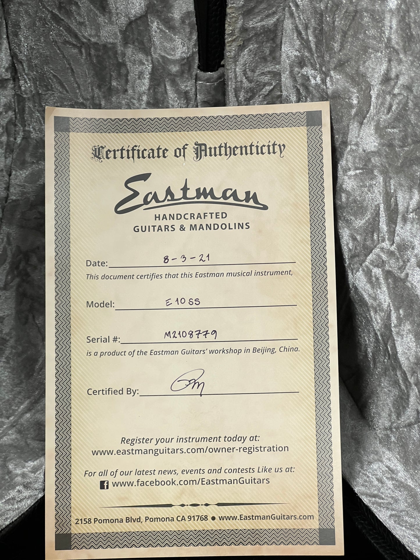 SOLD - 2021 Eastman E10-SS Slope Shoulder Acoustic Guitar with Pickup - Used