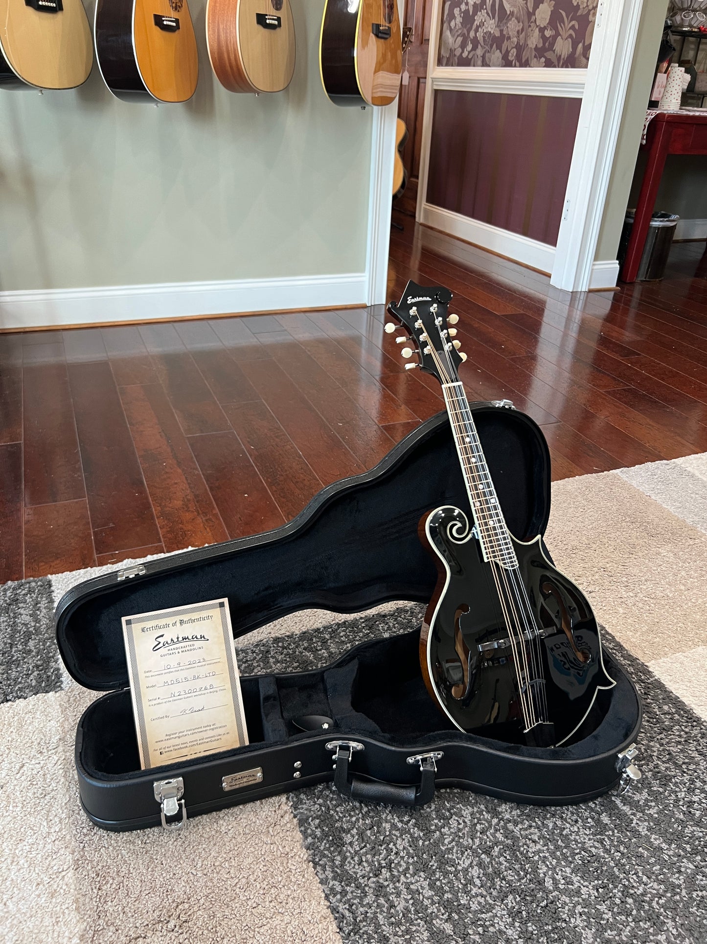SOLD - Eastman MD515-BK-LTD F-Style Black Limited Mandolin - Used