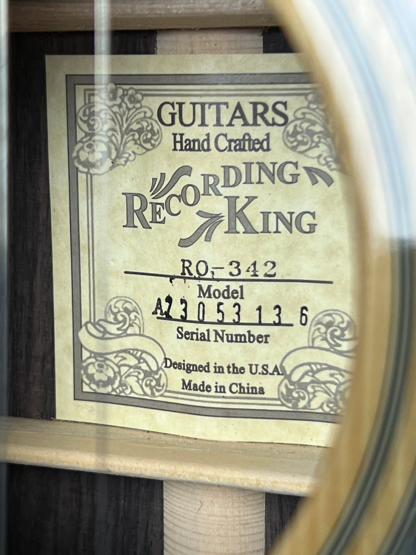 SOLD - Recording King RO-342 Triple O Adirondack Spruce and East Indian Rosewood Acoustic Guitar - New