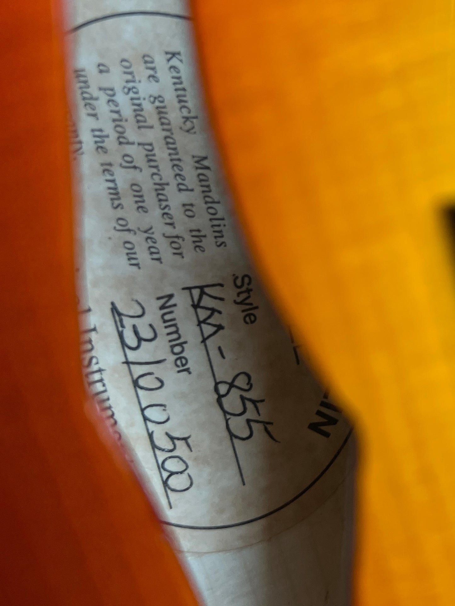 SOLD - Kentucky KM-855 F-Style Mandolin - New