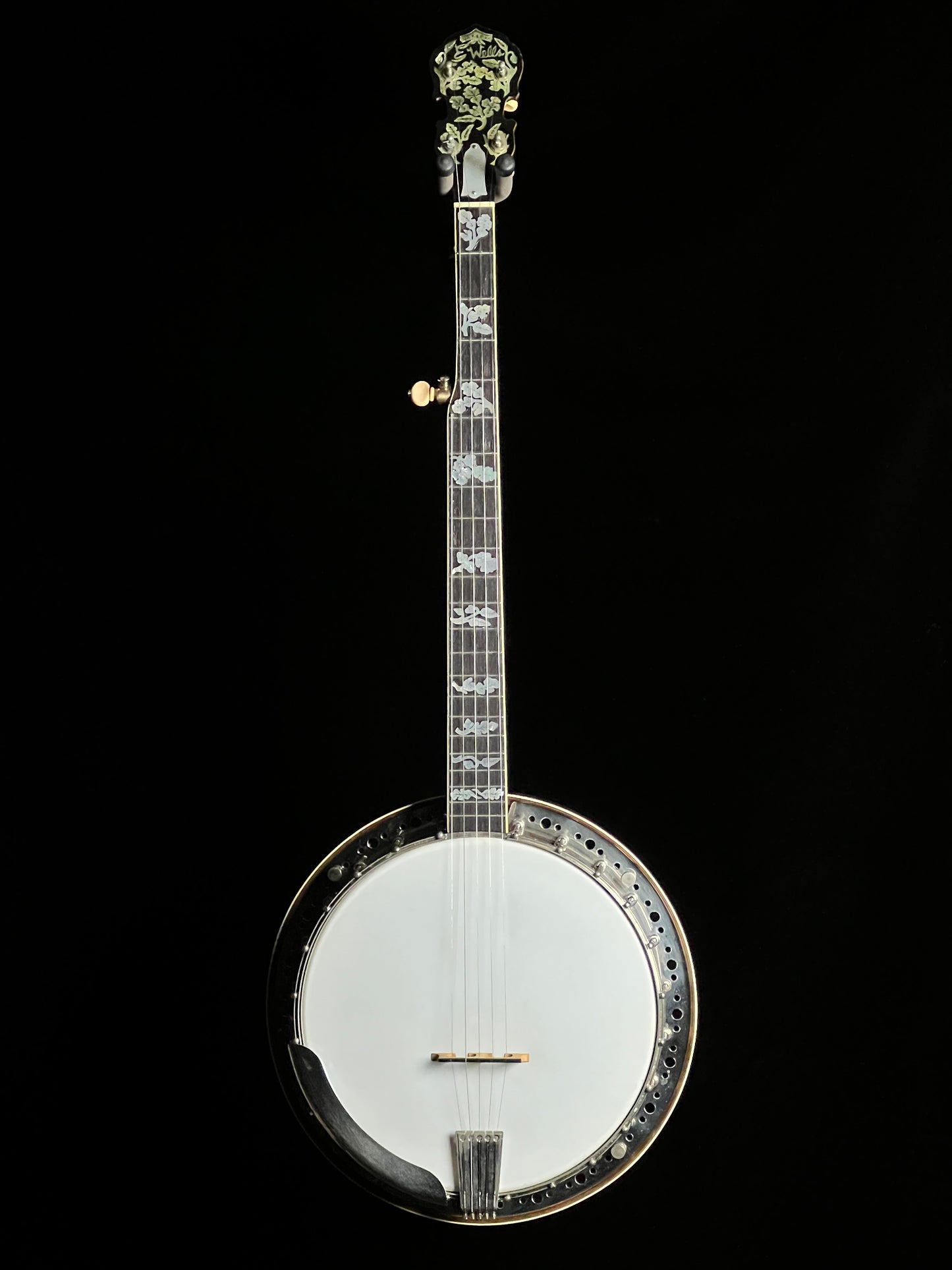 SOLD - Ernie Wells Oak Leaf Banjo with Resonator - Used