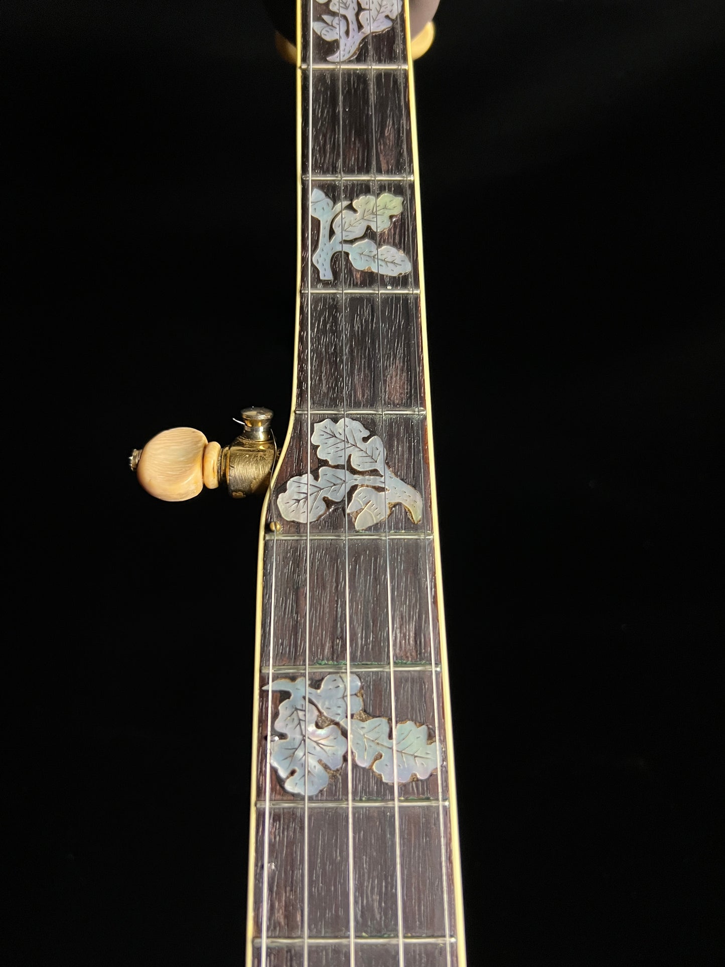SOLD - Ernie Wells Oak Leaf Banjo with Resonator - Used