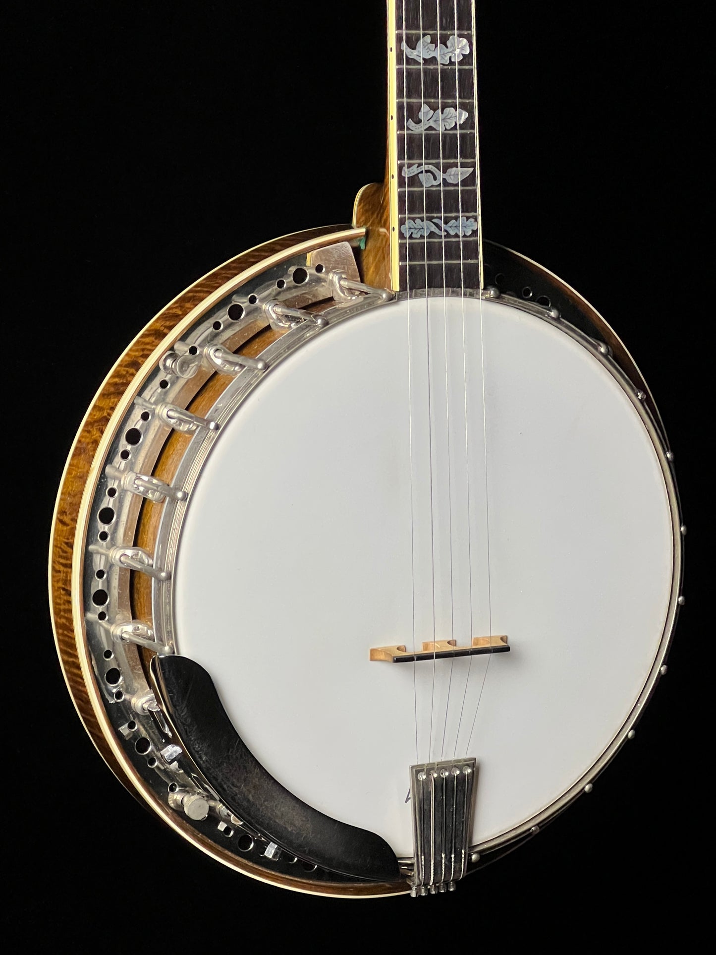 SOLD - Ernie Wells Oak Leaf Banjo with Resonator - Used