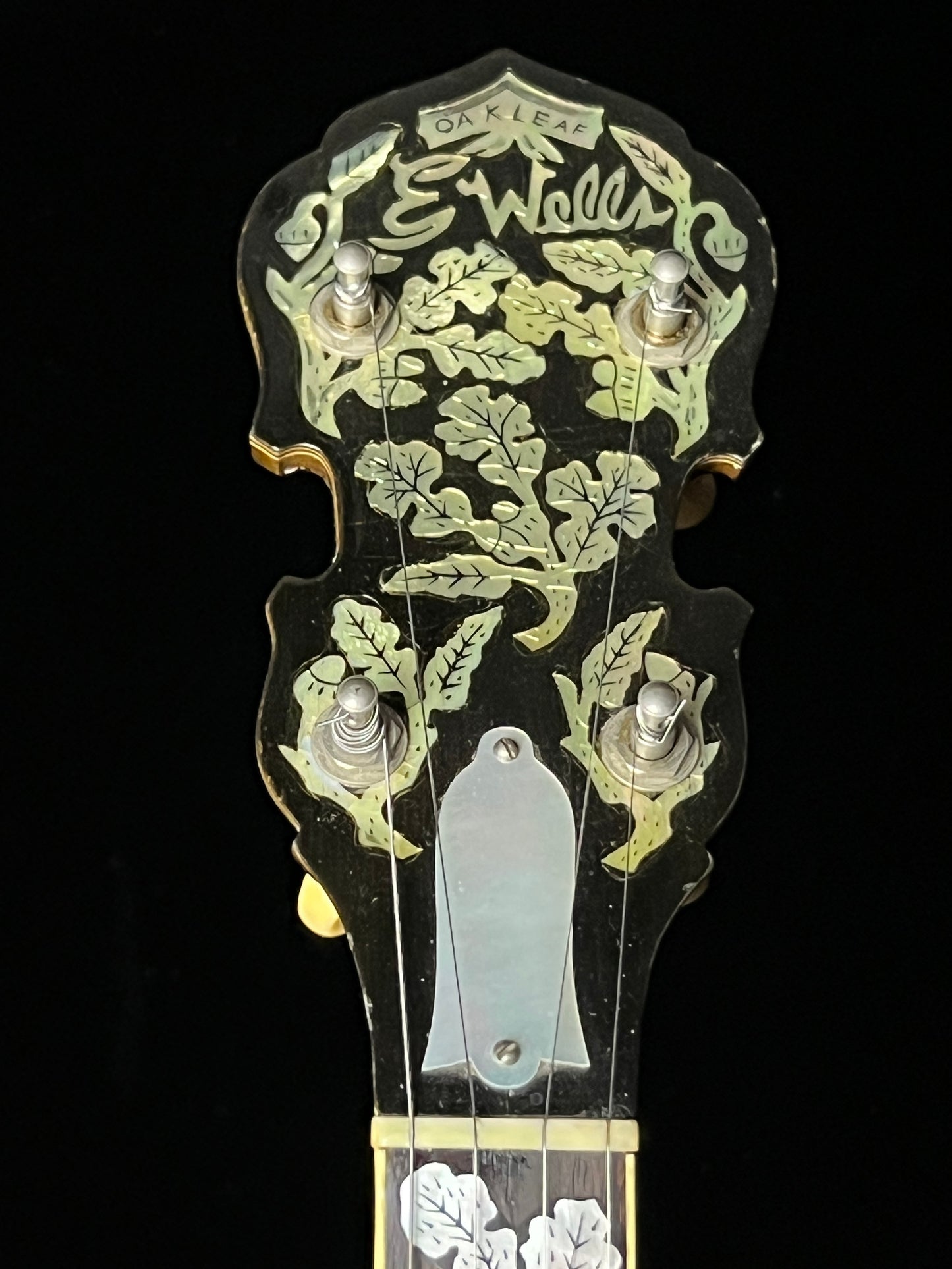 SOLD - Ernie Wells Oak Leaf Banjo with Resonator - Used