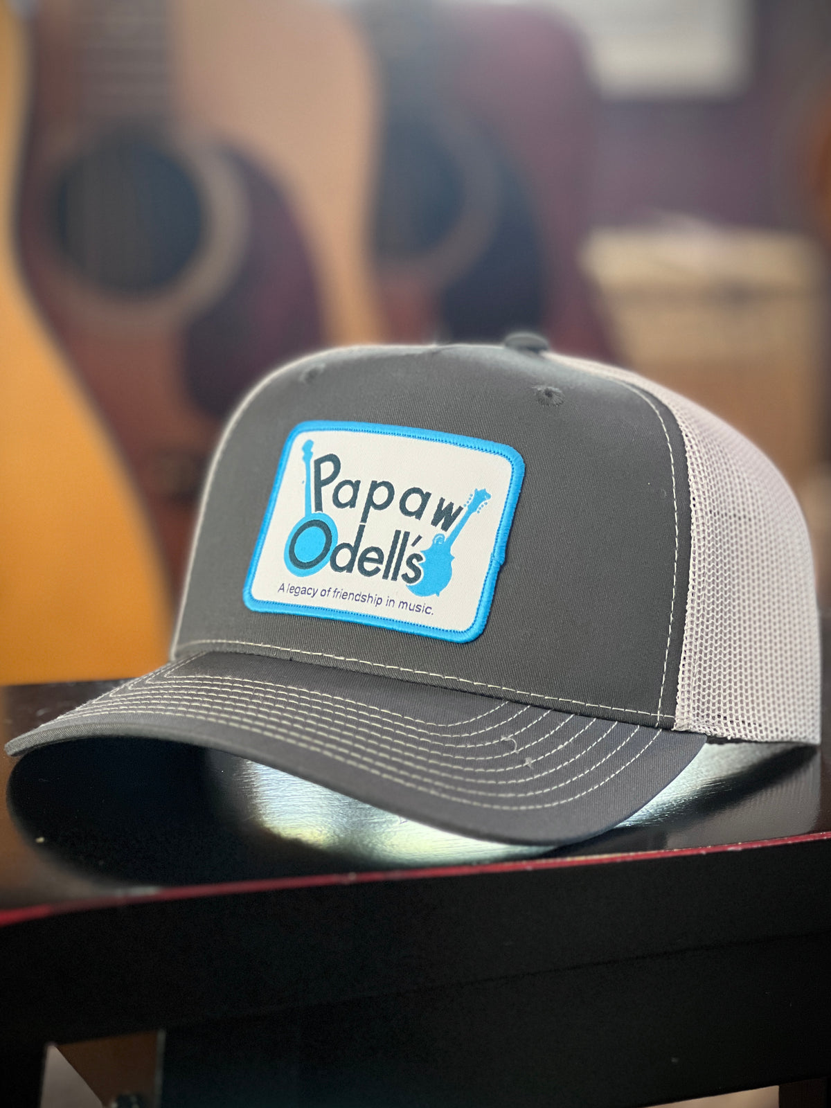 Papaw Odell's Patch Hat - Charcoal/ Ice Grey