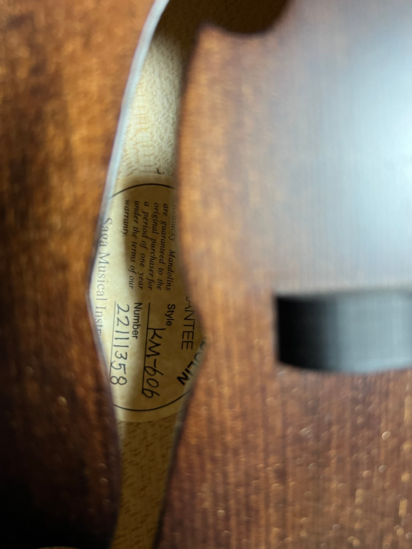 SOLD - Kentucky KM-606 F-Style Mandolin Spruce/ Maple - New