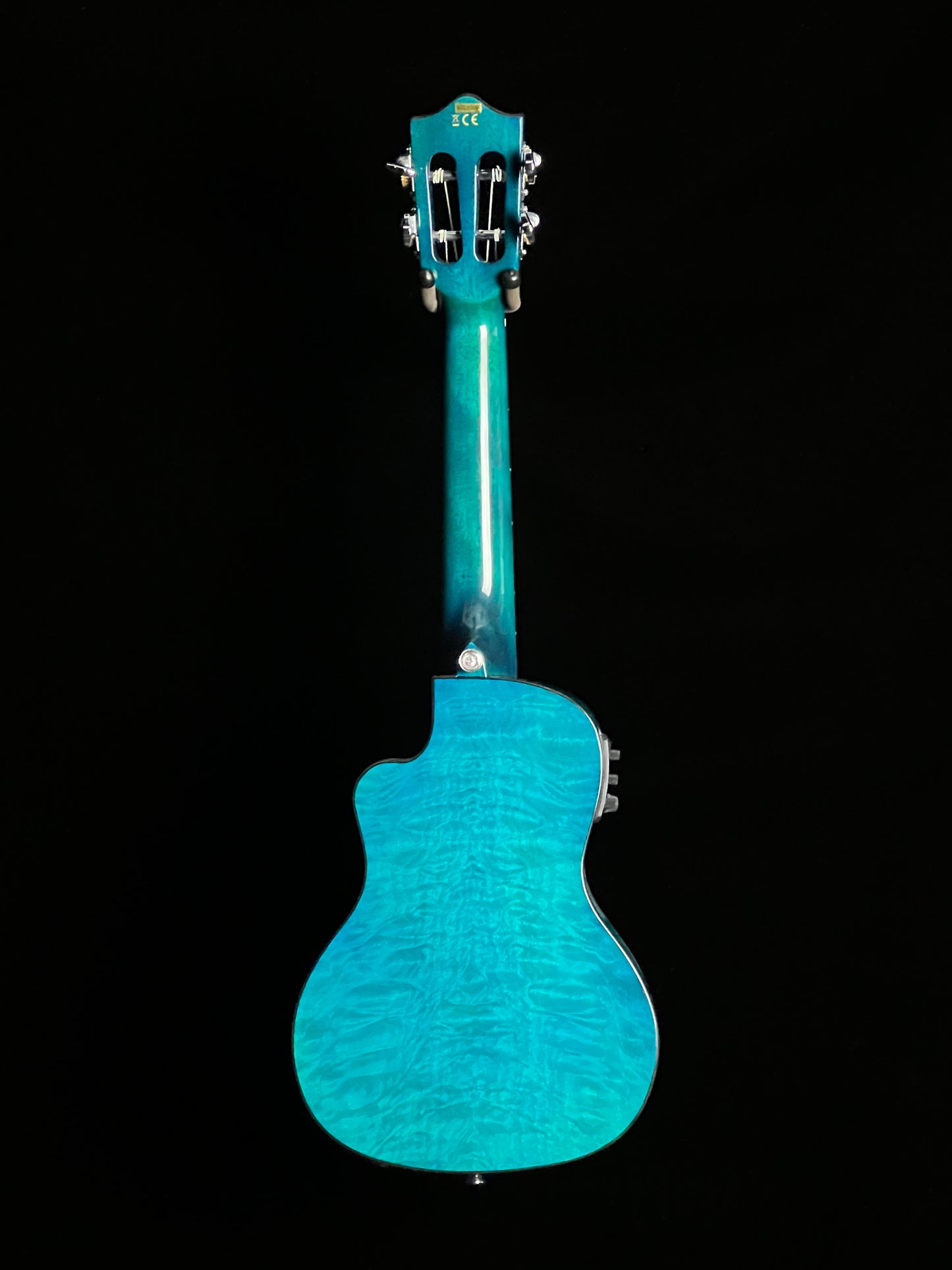 Lanikai Quilted Maple Blue Stain Cutaway Concert Ukulele with Fishman Kula Preamp - New