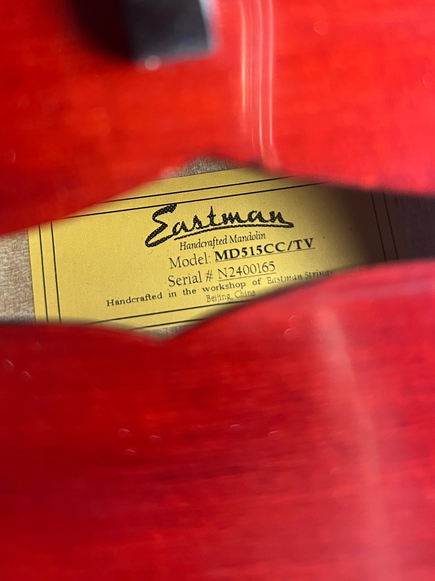 SOLD - Eastman MD515CC/TV F-Style Mandolin Solid Spruce / Solid Maple with Contoured Comfort Edge- New