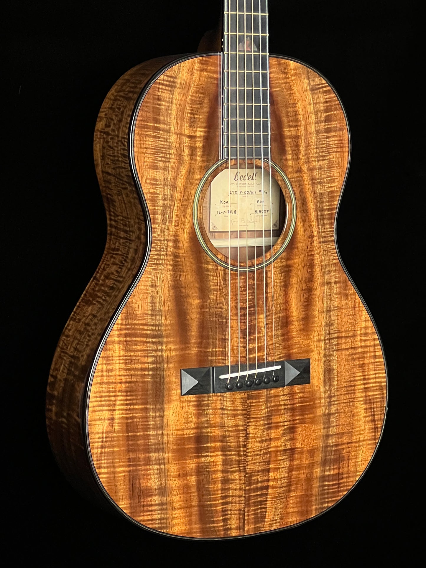SOLD - Bedell Pele Parlor Koa Limited Edition Acoustic Guitar #2 out of 12 - Consignment
