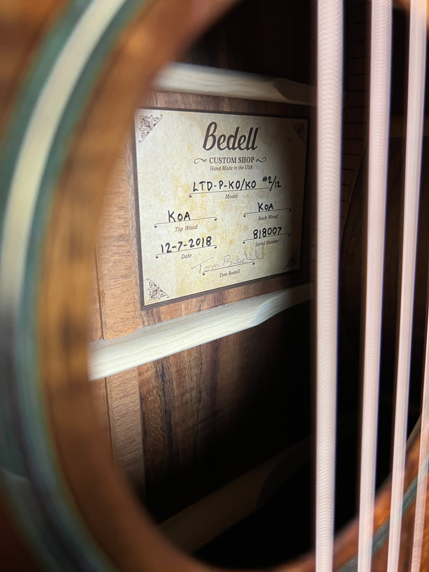 SOLD - Bedell Pele Parlor Koa Limited Edition Acoustic Guitar #2 out of 12 - Consignment