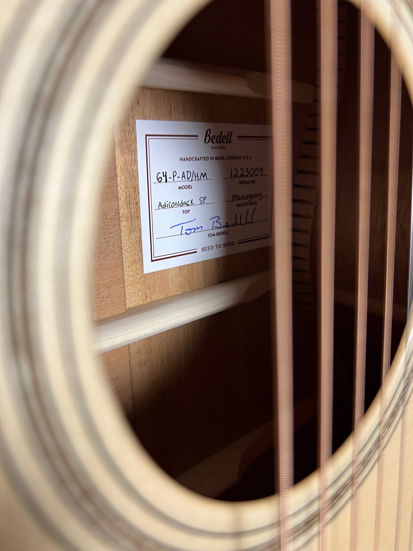 Bedell 1964 Parlor Special Edition - Natural Adirondack Spruce/Honduran Mahogany Acoustic Guitar with K&K Pure Mini - New