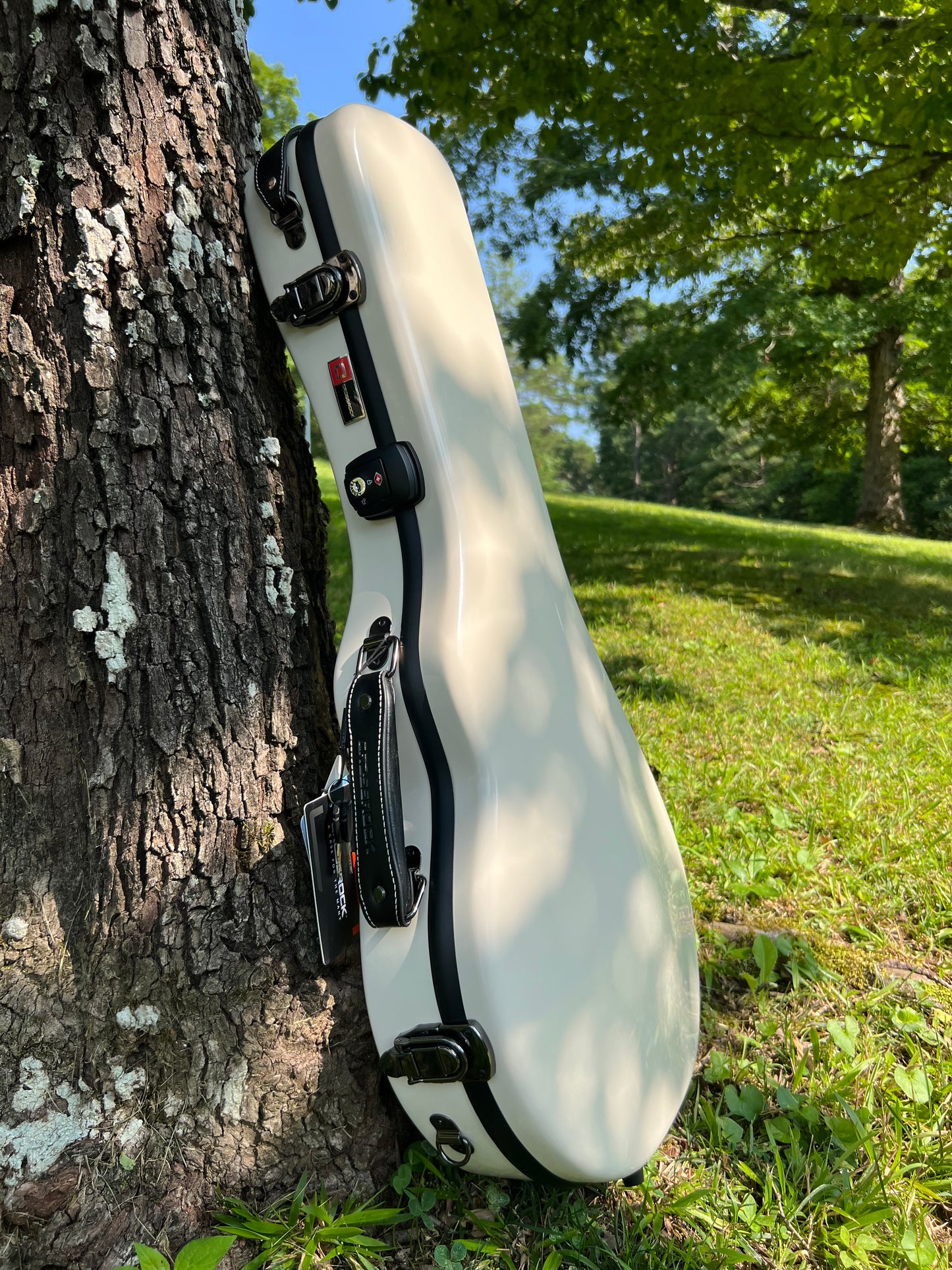 Crossrock A & F style Mandolin Fiberglass Case - Milky White