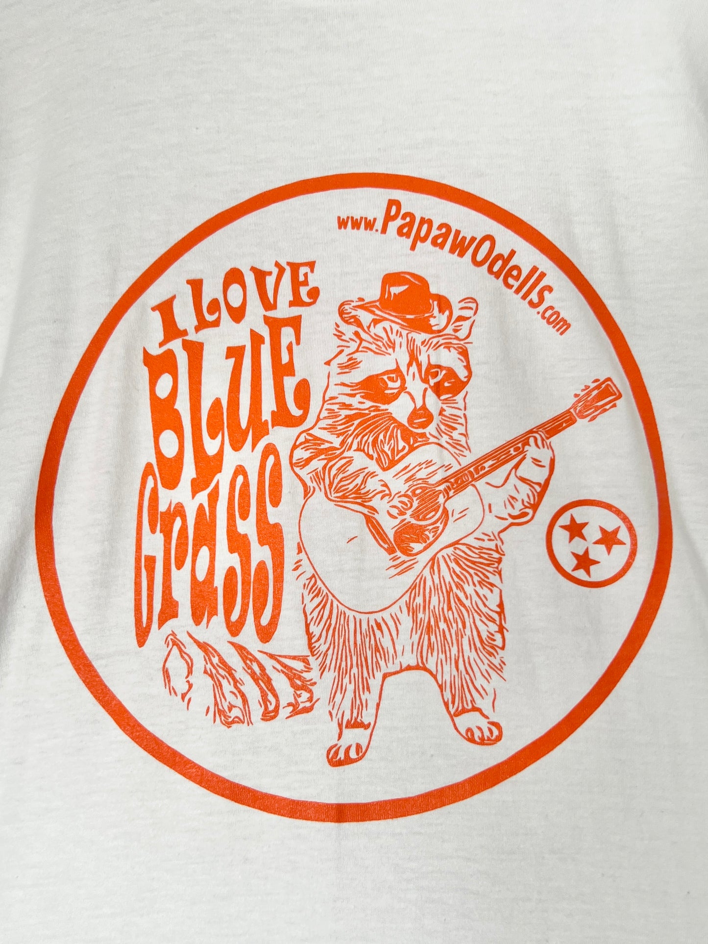 I Love Bluegrass Raccoon Shirt - White