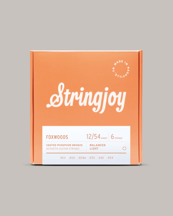 Stringjoy Foxwoods Coated Phosphor Bronze Light Gauge 12/54 Acoustic Guitar Strings