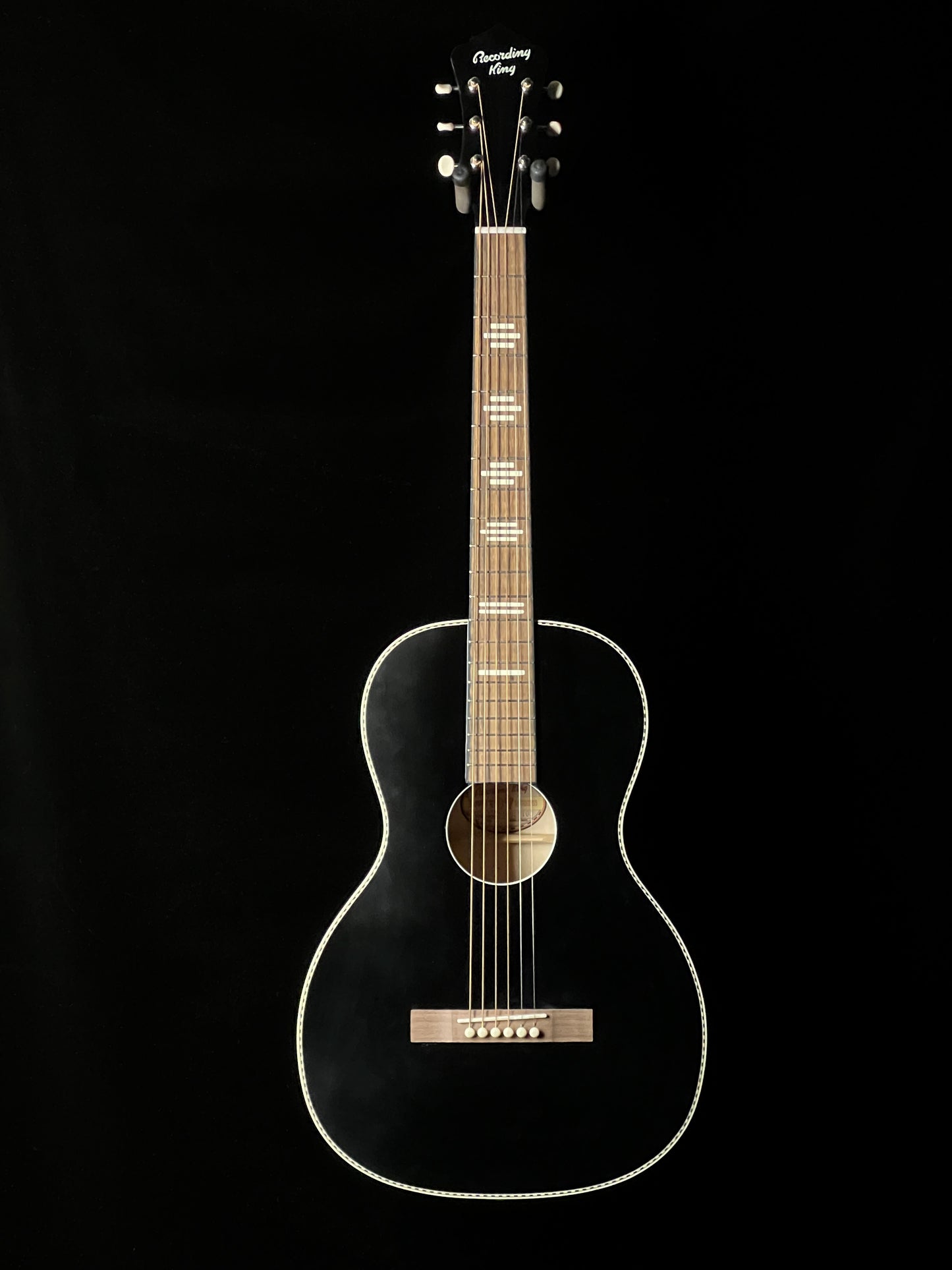 Recording King Dirty 30's 7 Series Single O Acoustic Guitar RPS-7-MBK - Matte Black - New