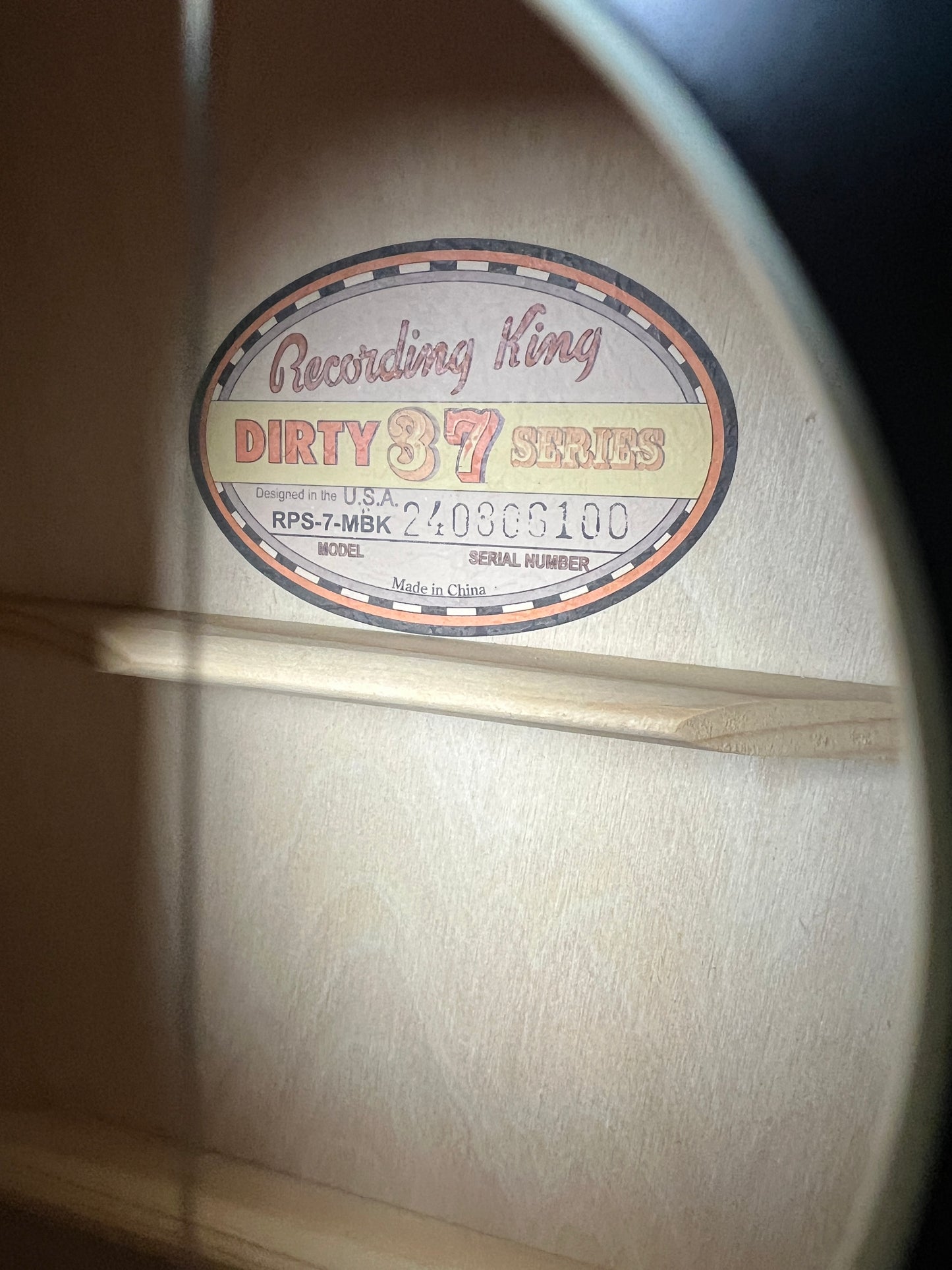 Recording King Dirty 30's 7 Series Single O Acoustic Guitar RPS-7-MBK - Matte Black - New