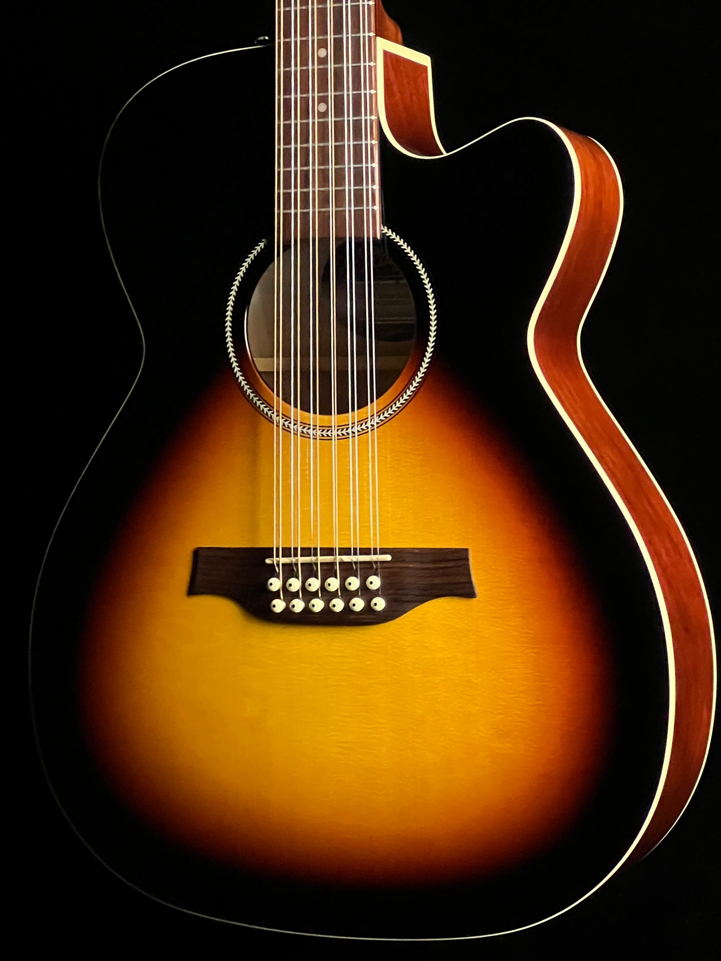 Seagull S12 Concert Hall Sunburst 12-String Cutaway Acoustic Guitar with Godin Pickup - Used