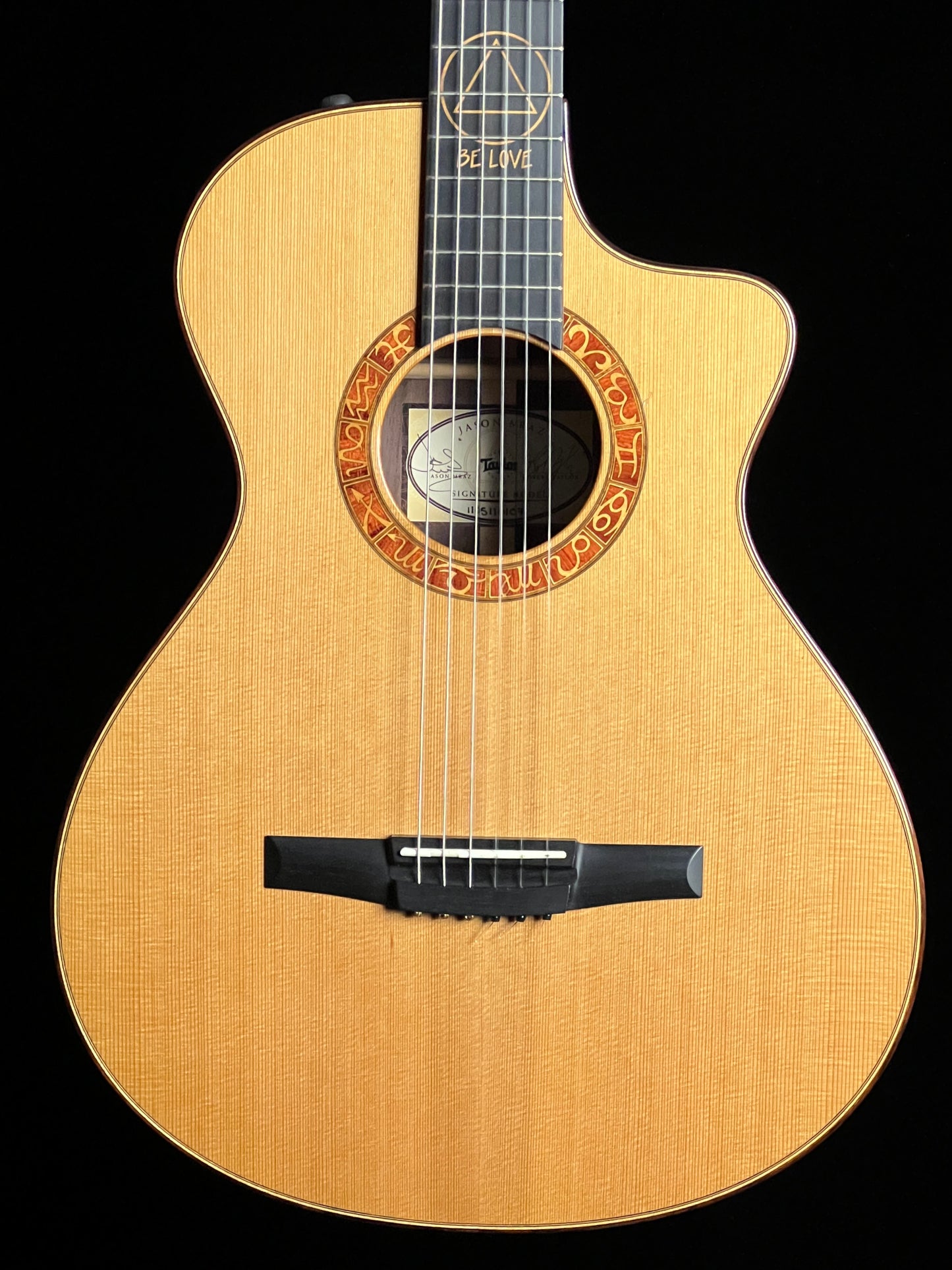 Taylor JMSM Jason Mraz Signature Model "Be Love" Cedar/Rosewood Nylon Guitar - Consignment