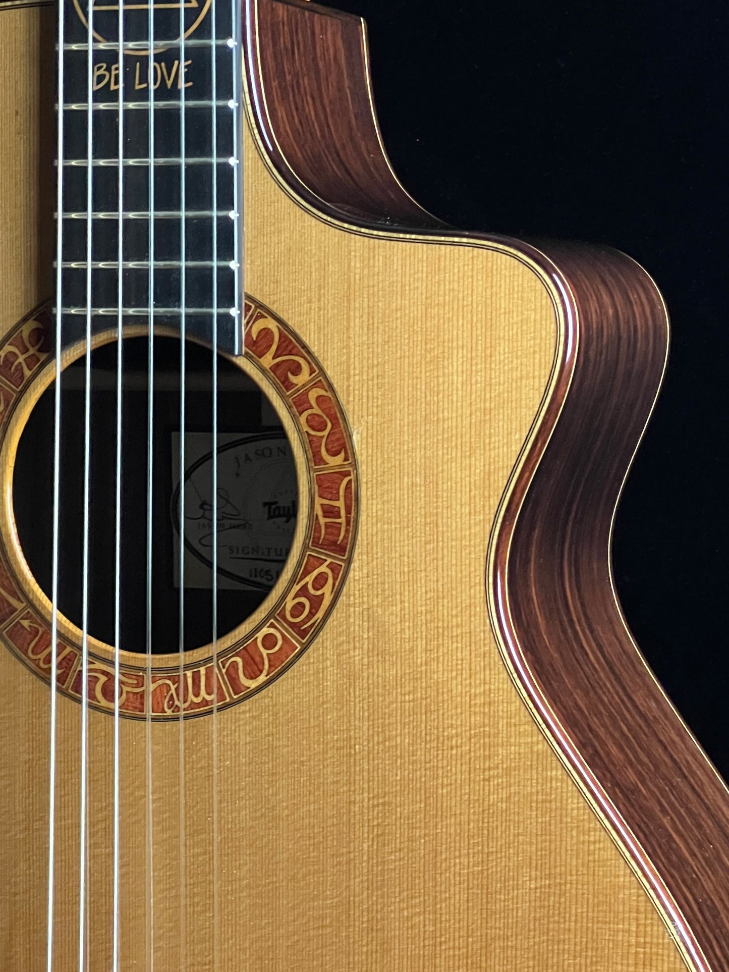 Taylor JMSM Jason Mraz Signature Model "Be Love" Cedar/Rosewood Nylon Guitar - Consignment