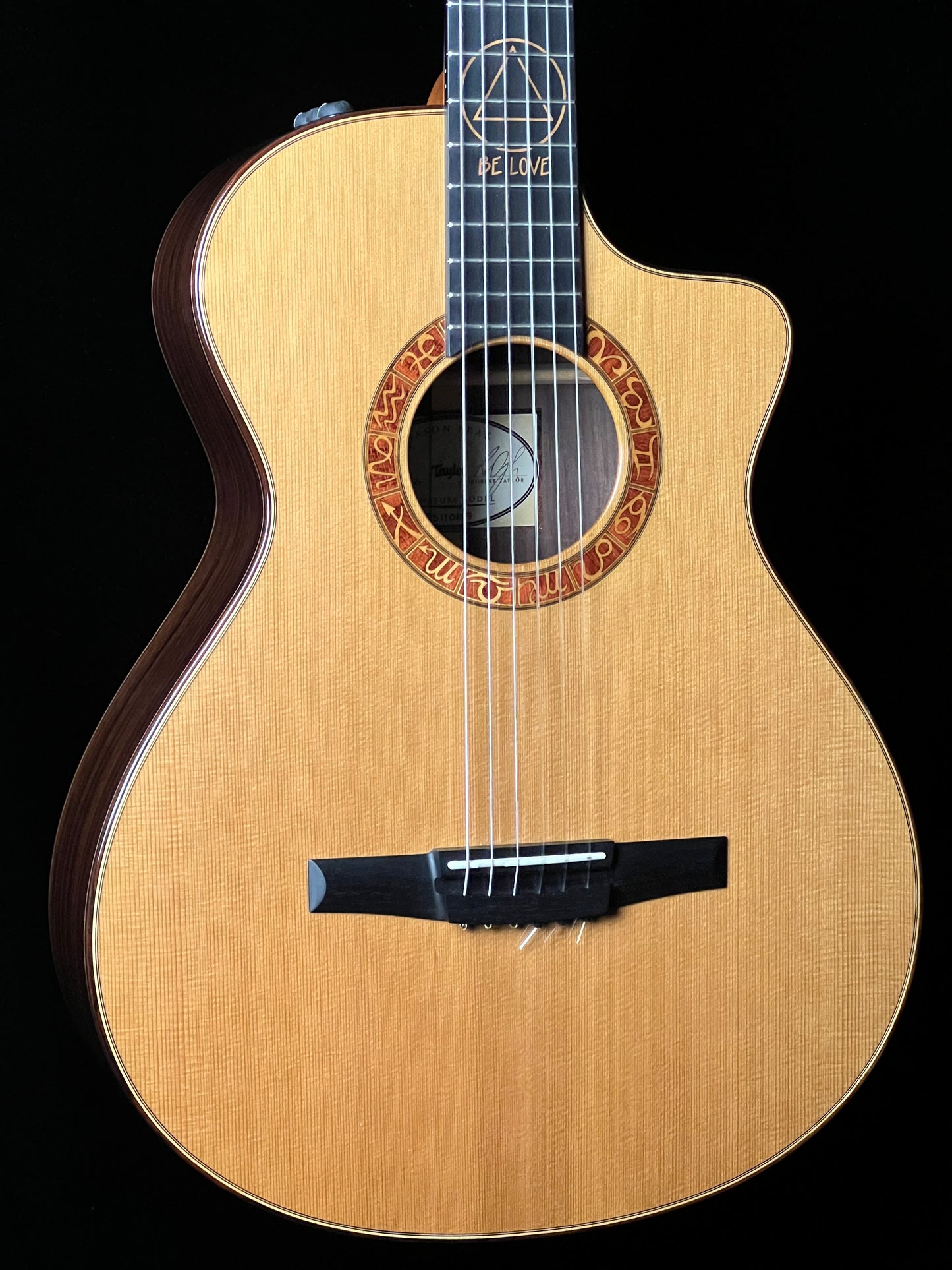 Taylor JMSM Jason Mraz Signature Model "Be Love" Cedar/Rosewood Nylon Guitar - Consignment