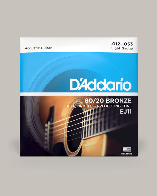 D'Addario Acoustic Guitar 80/20 Bronze Light 12-53 EJ11