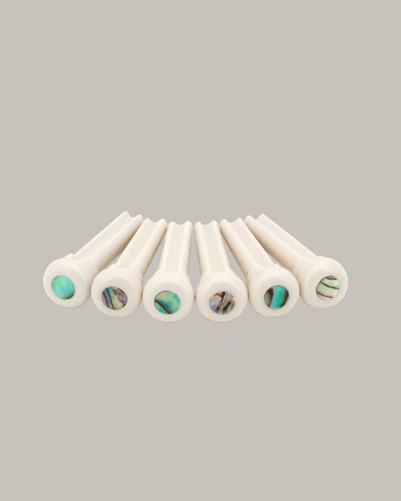 TUSQ Bridge Pins White with 4mm Mother of Pearl Dot Inlay