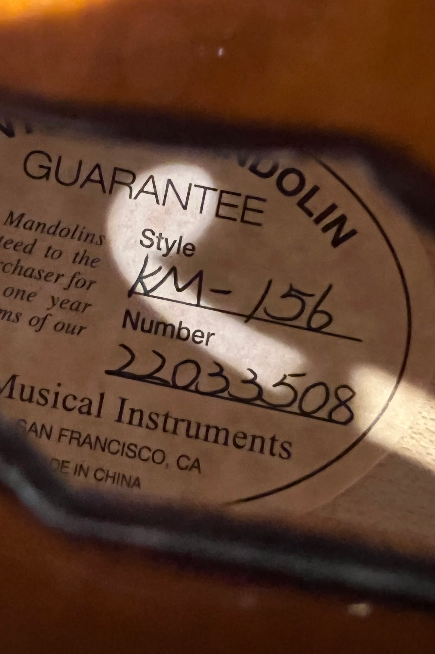 SOLD - Kentucky KM-156 Mandolin - New