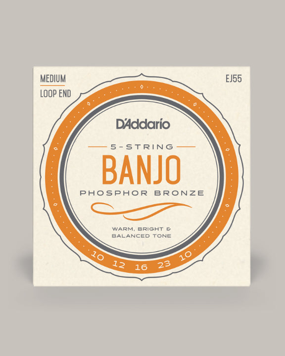 D'Addario Banjo Phosphor Bronze Medium Loop End 10-23 EJ55