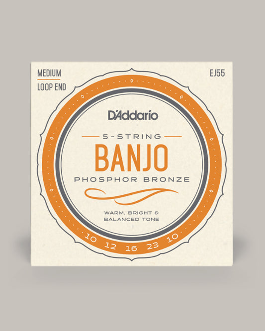 D'Addario Banjo Phosphor Bronze Medium Loop End 10-23 EJ55