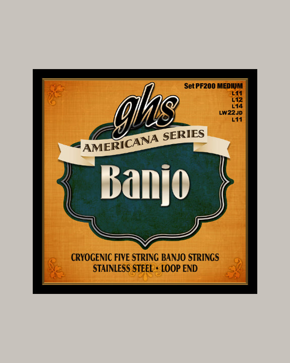 GHS Americana Series Banjo 5 String Stainless Steel Loop End - PF200 Medium