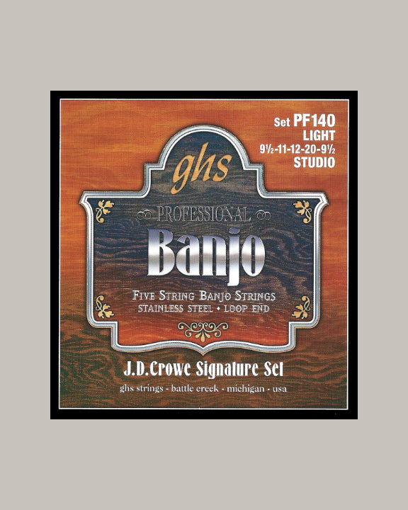 GHS J.D. Crowe Signature Banjo 5 String Stainless Steel Loop End PF140 Light