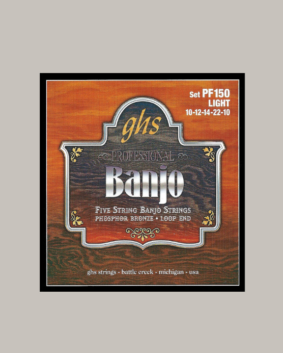 GHS Professional Banjo 5 String Phosphor Bronze Loop End PF150 Light
