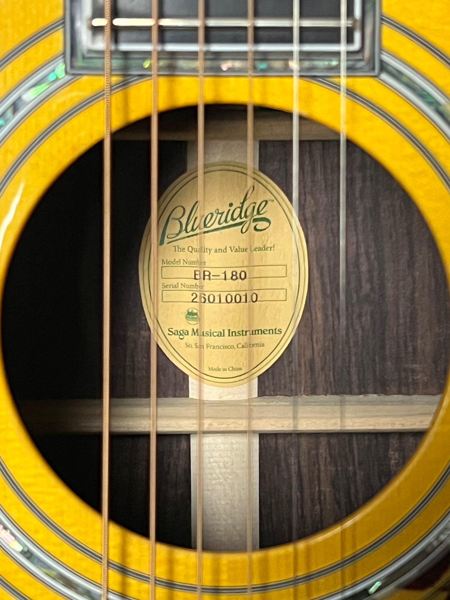 Blueridge BR-180 Historic Series Dreadnought Guitar Stika Spruce/East Indian Rosewood - New