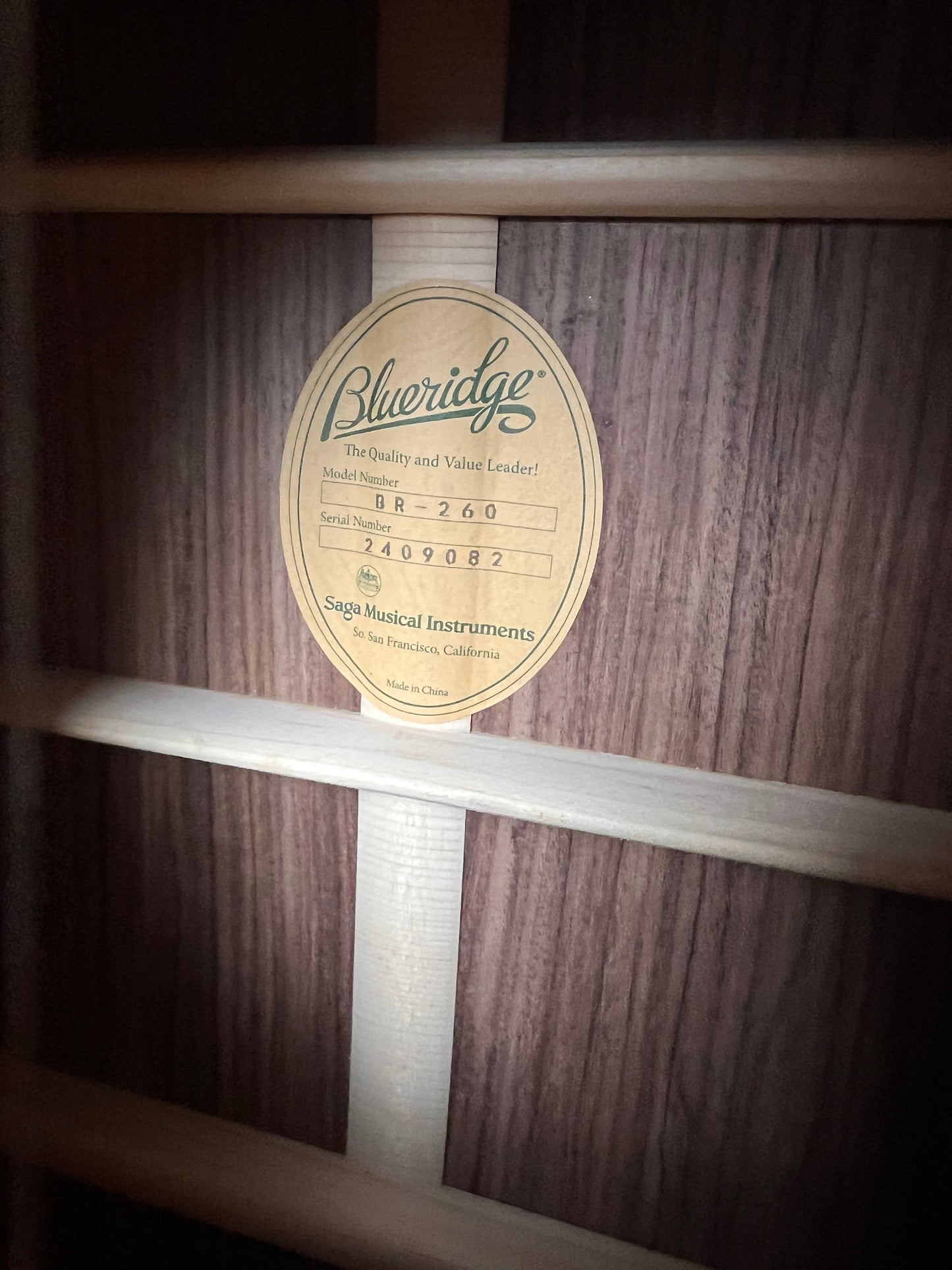 SOLD - Blueridge BR-260 Prewar Series Dreadnaught Acoustic Guitar Adirondack Spruce / Santos Rosewood - New