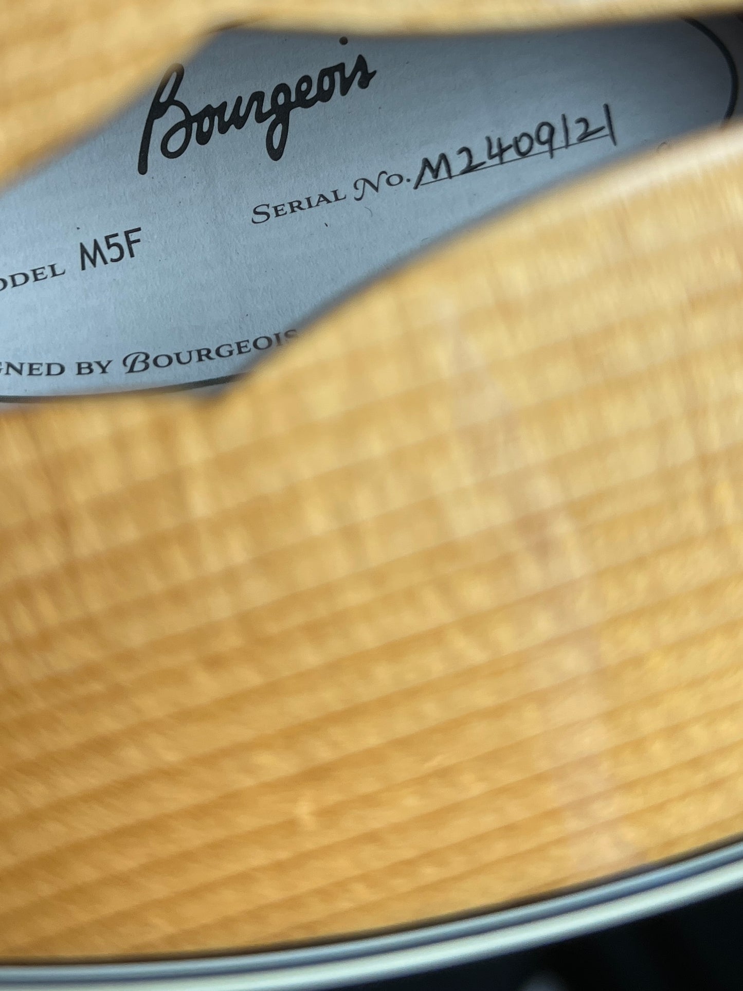 Bourgeois M5F Torrefied Adirondack Spruce / European Maple F-Style Mandolin - Used