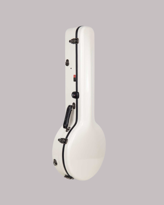 Crossrock Fiberglass Mastertone Banjo Case Slim Style Milky White - New