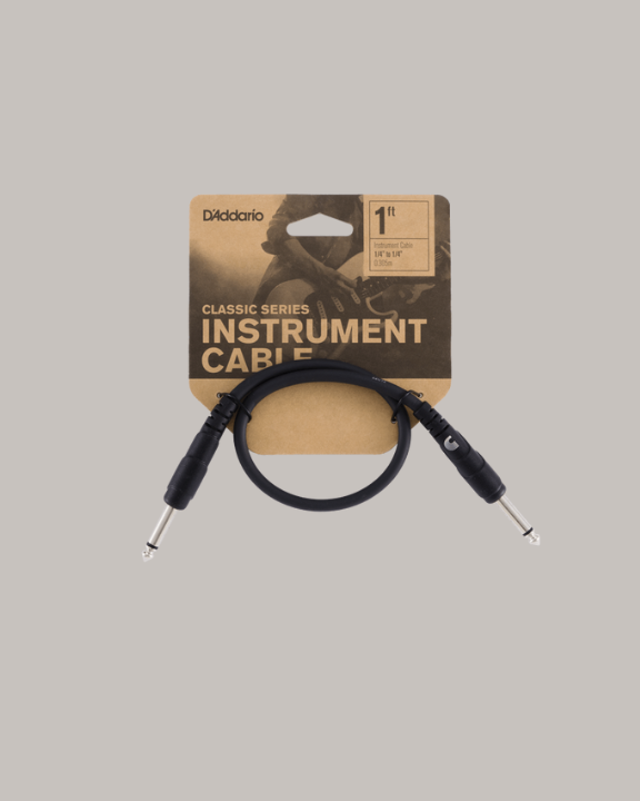 D'Addario Classic Series Patch Cable Straight to Straight, 1ft