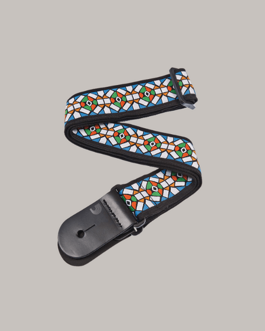 D'Addario Nylon Woven Guitar Strap - Stained Glass