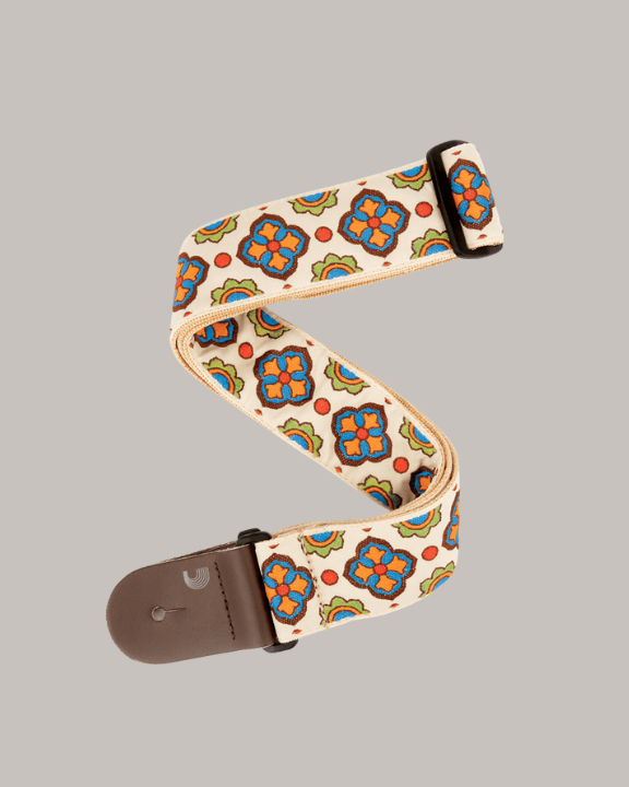 D'Addario Nylon Woven Guitar Strap - Traditional Latin Tile Art