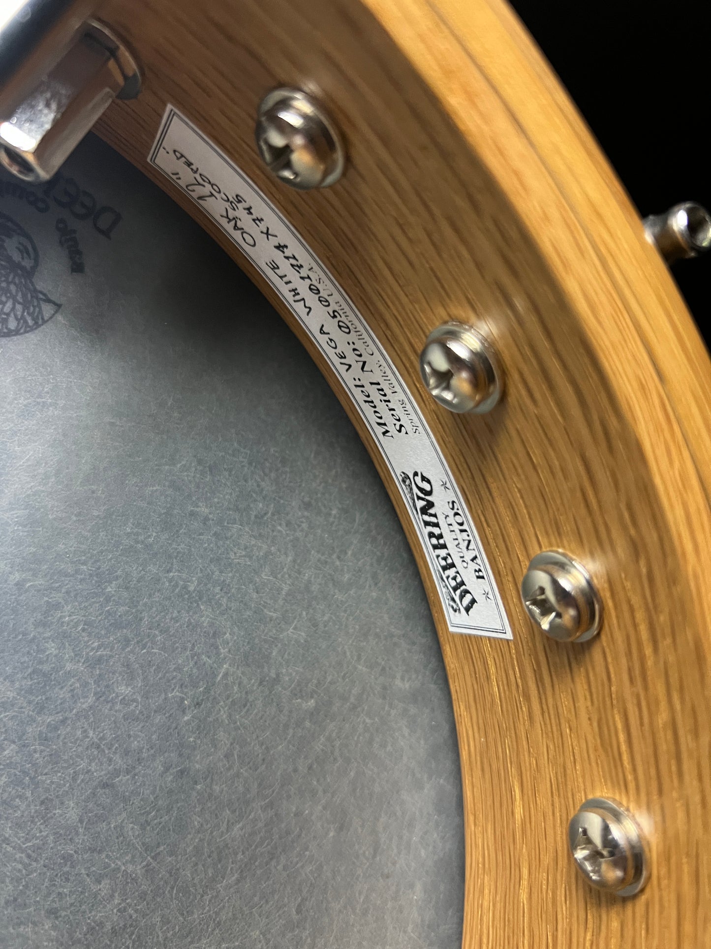 SOLD - Deering Vega White Oak Open Back Banjo 12" - Used