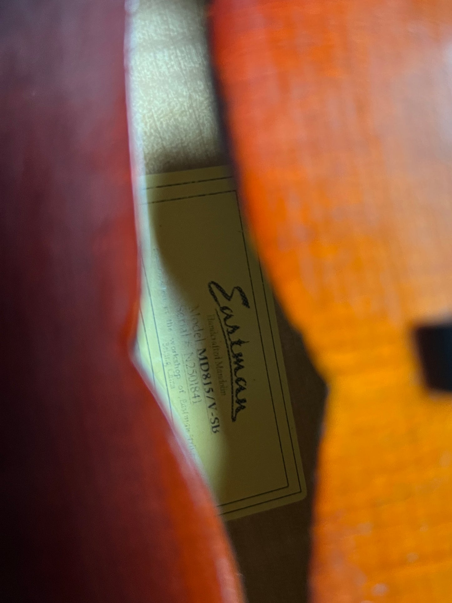 Eastman MD815V F-Style Mandolin Adirondack Spruce/Highly Flamed Maple - Used