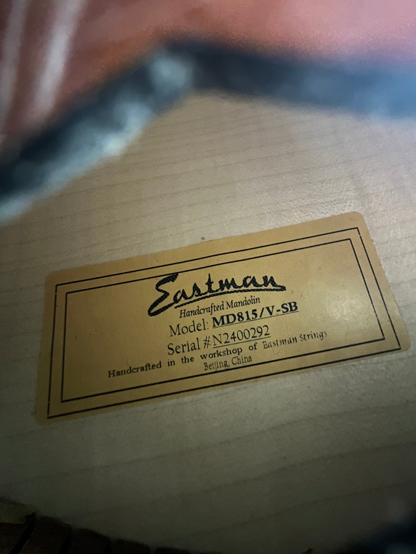 SOLD - Eastman MD815/V-SB F-Style Mandolin Solid Adirondack Spruce / Solid Maple - Used